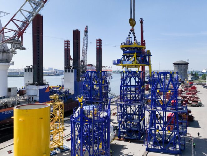 secondary steel installation for Thor Offshore Wind Farm RWE